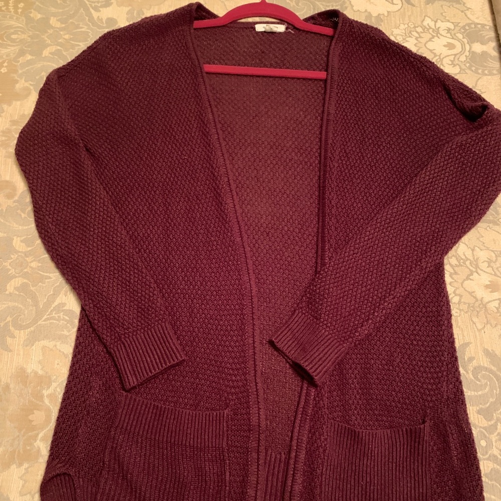 Burgundy Long Cardigan
